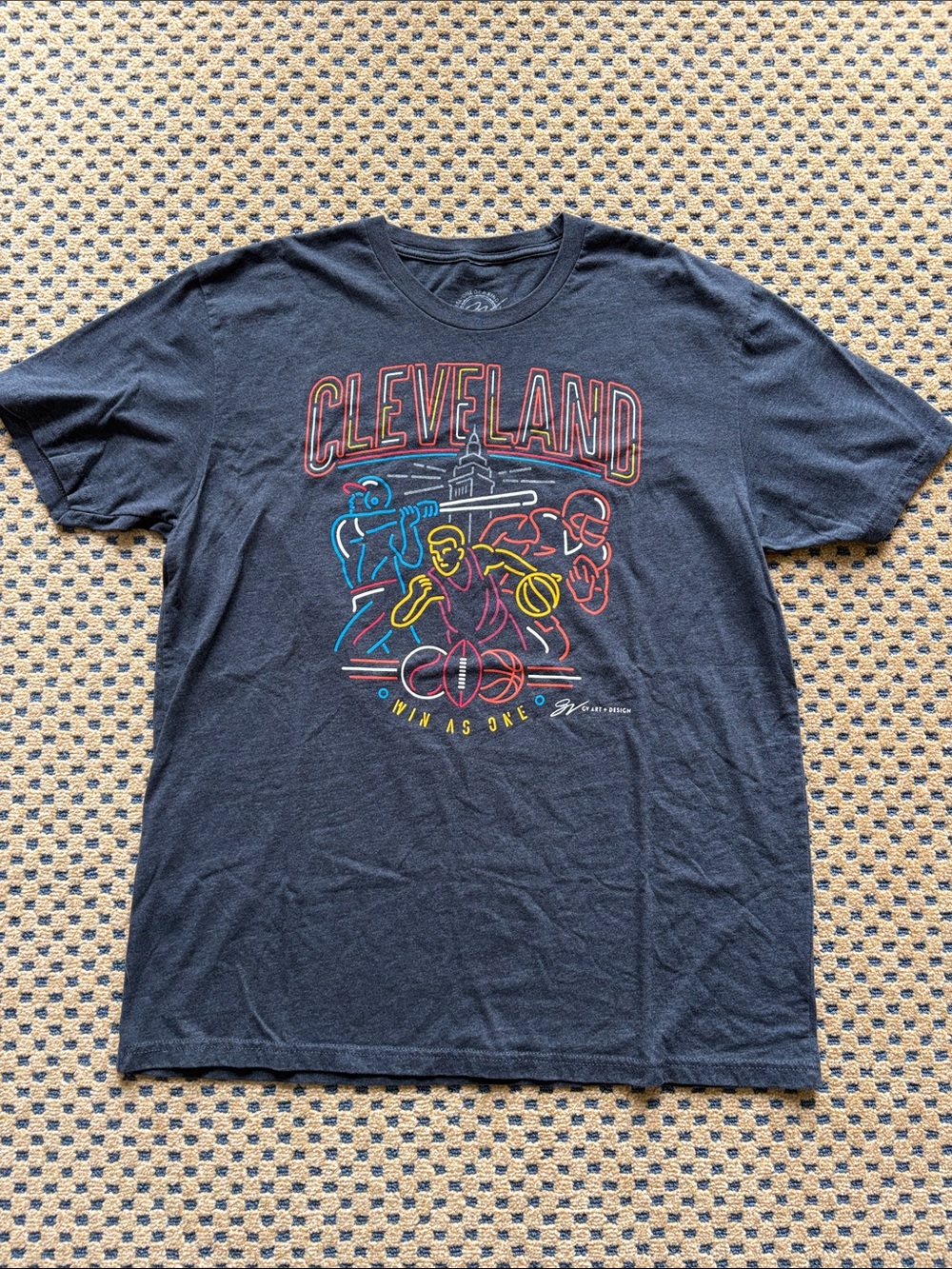 Cleveland Neon Sports Graphic Tee - Black